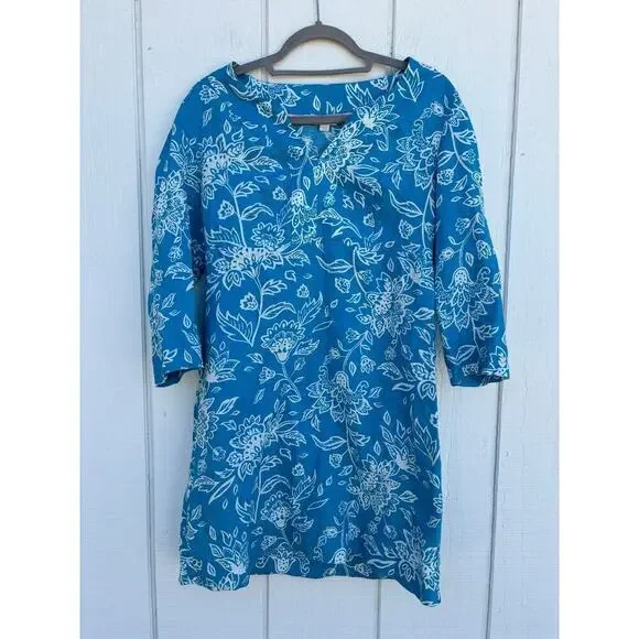 Boden | Dresses | Boden Linen Tunic Dressshirt Blue Size 6 | Poshmark